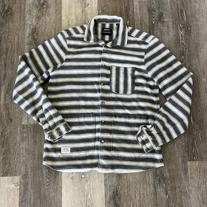 WESC Striped Flannel Shirt Casual Long Sleeve Button-Down SHACKET Men's Medium